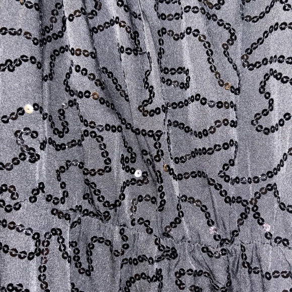 Envy Black Sequin Camisole Top | M | One-Shoulder Ruffle Party Cami - Picture 3 of 4